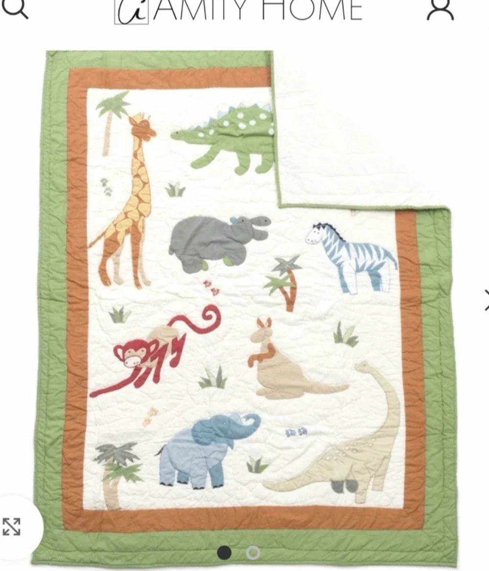Amity Home Kids baby quilt dinosaur jungle Animal Blanket 40 * 50